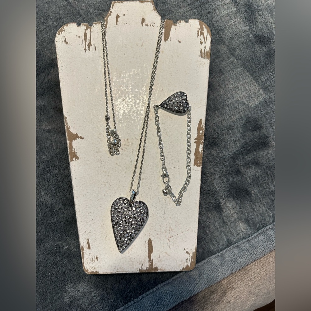 36 inch Brighton, heart necklace and matching bracelet